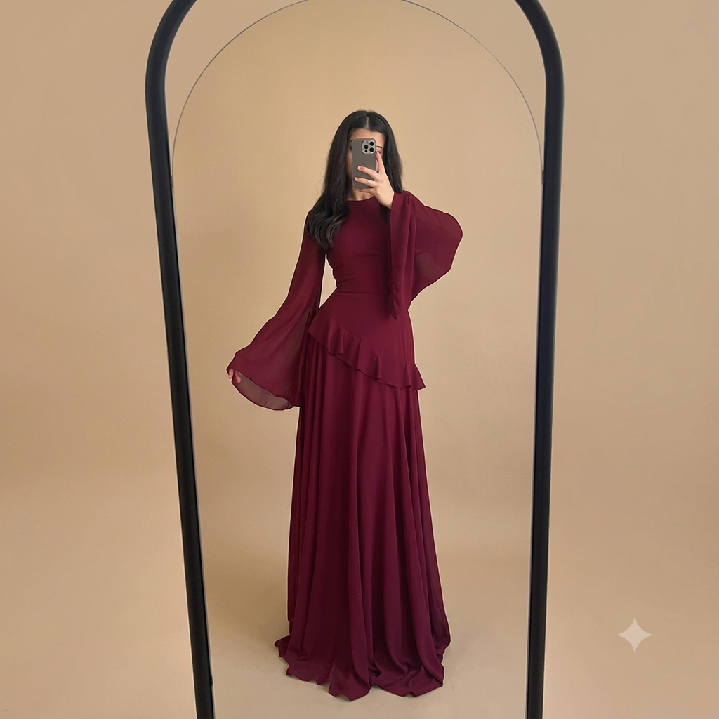 Diriya Ruffled Chiffon Dress