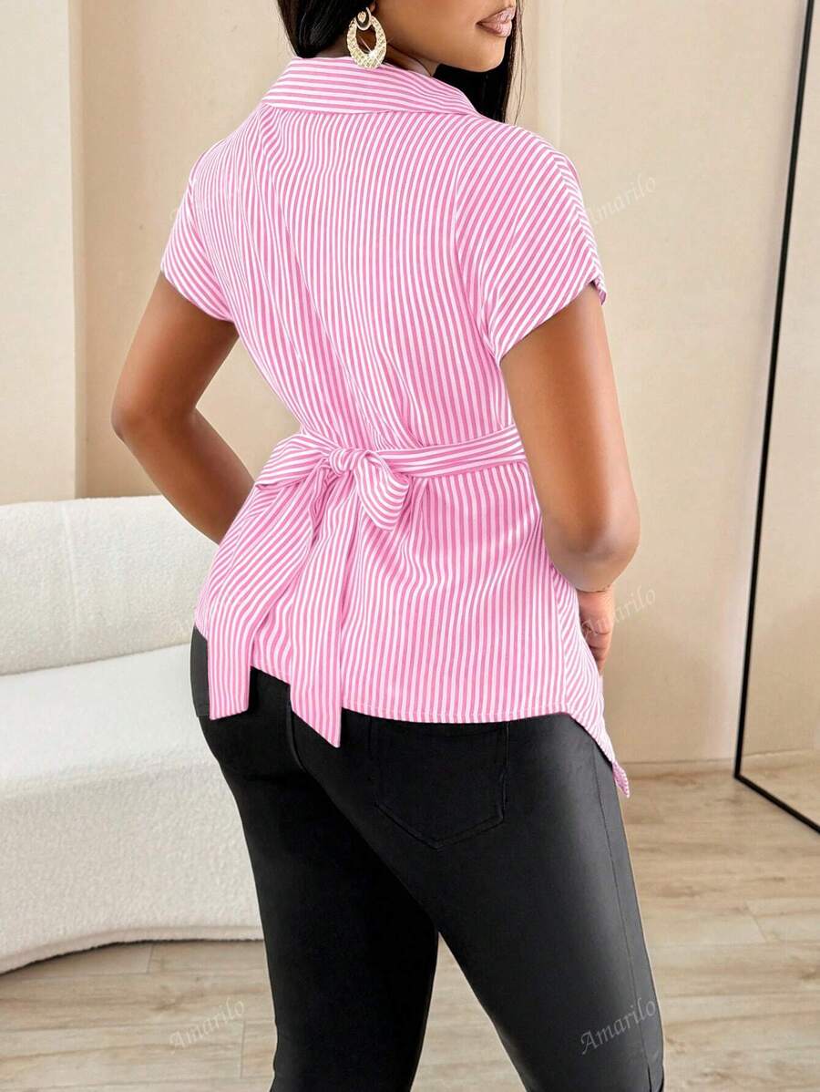 Elareen Cross-Button Shirt