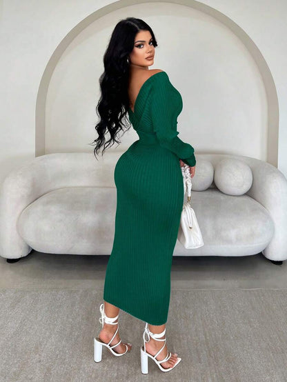 Radiant Eve Off-Shoulder Dress