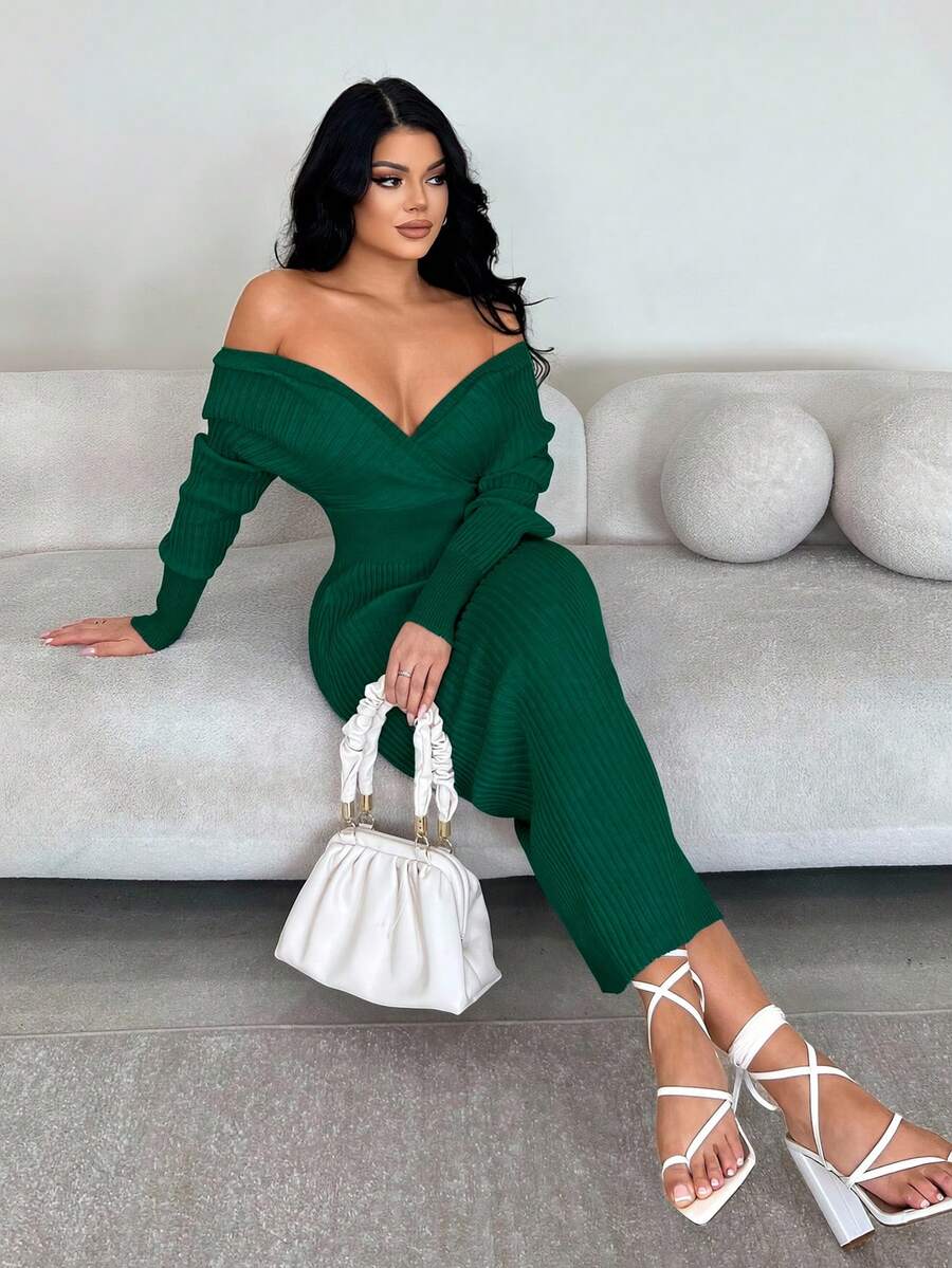 Radiant Eve Off-Shoulder Dress