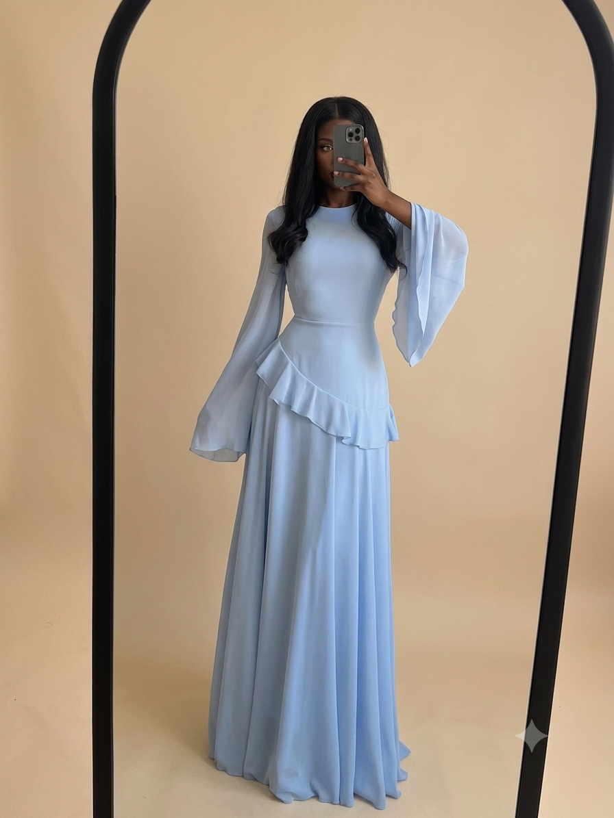 Diriya Ruffled Chiffon Dress